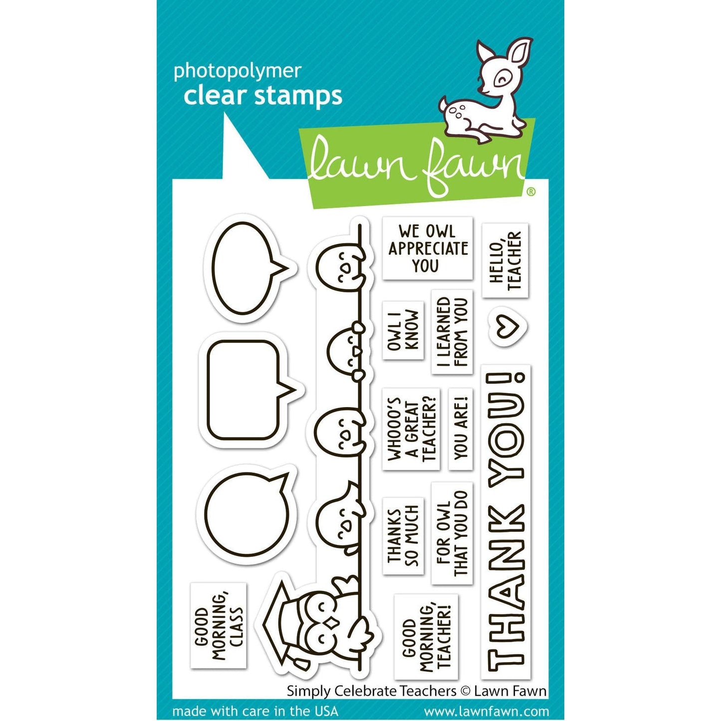 Lawn Fawn Clear Stamps - Simply Celebrate Teachers