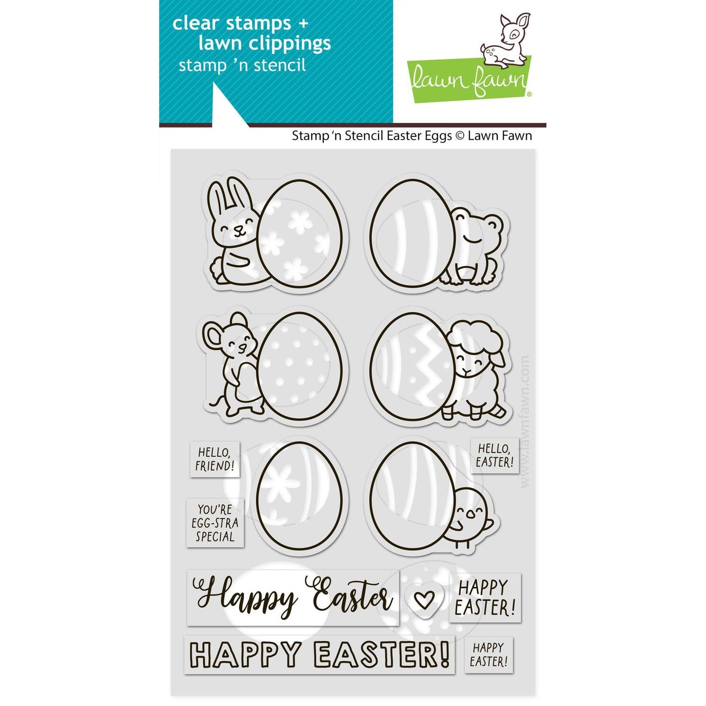 Lawn Fawn Clear Stamps - Stamp 'n Stencil Easter Eggs