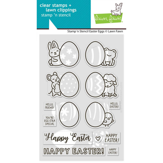 Lawn Fawn Clear Stamps - Stamp 'n Stencil Easter Eggs