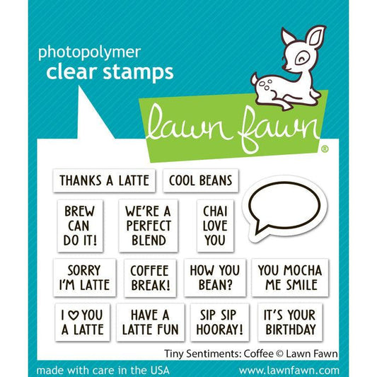 Lawn Fawn Clear Stamps - Tiny Sentiments: Coffee
