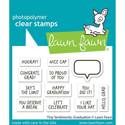 Lawn Fawn Clear Stamps - Tiny Sentiments: Graduation
