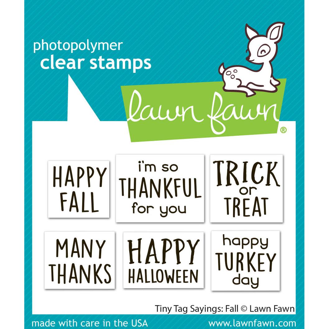 Lawn Fawn Clear Stamps - Tiny Tag Sayings: Fall