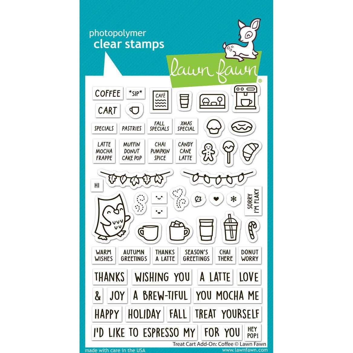 Lawn Fawn Clear Stamps - Treat Cart Add-On: Coffee