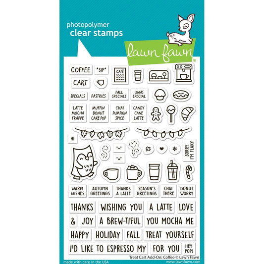 Lawn Fawn Clear Stamps - Treat Cart Add-On: Coffee