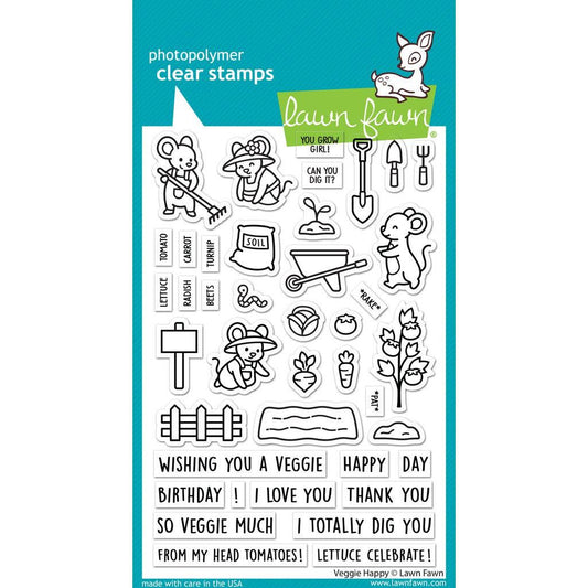 Lawn Fawn Clear Stamps - Veggie Happy