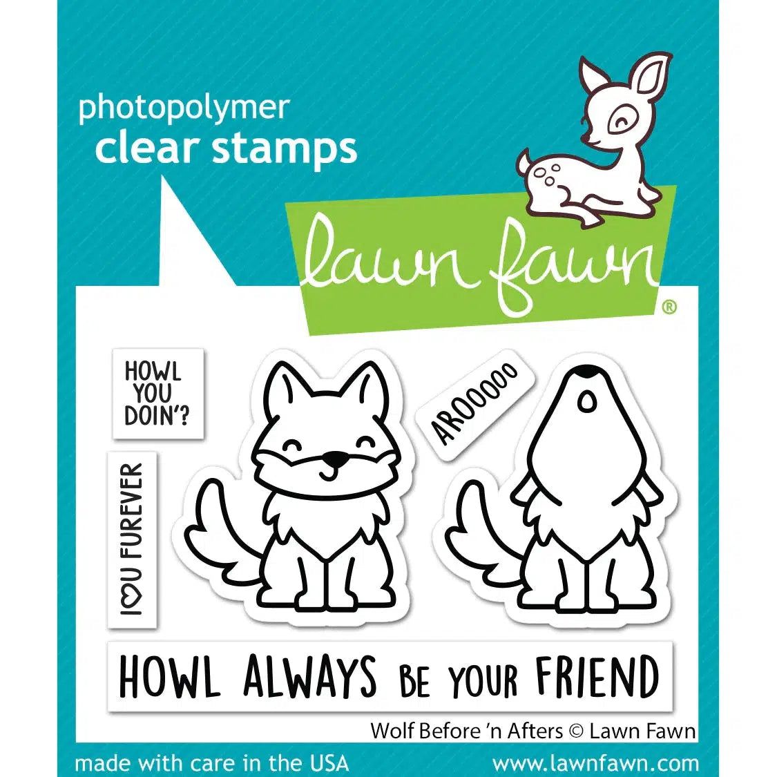 Lawn Fawn Clear Stamps - Wolf Before 'N Afters