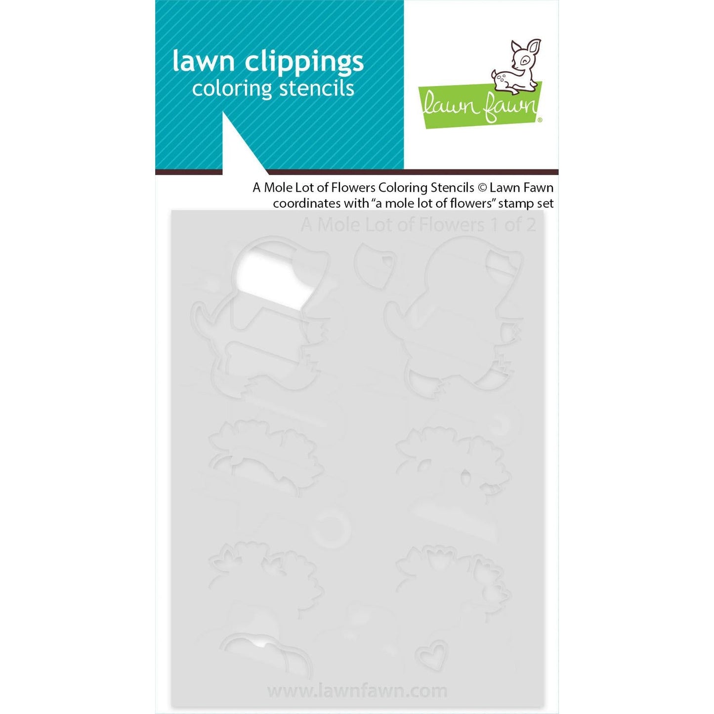 Lawn Fawn Coloring Stencils - A Mole Lot of Flowers