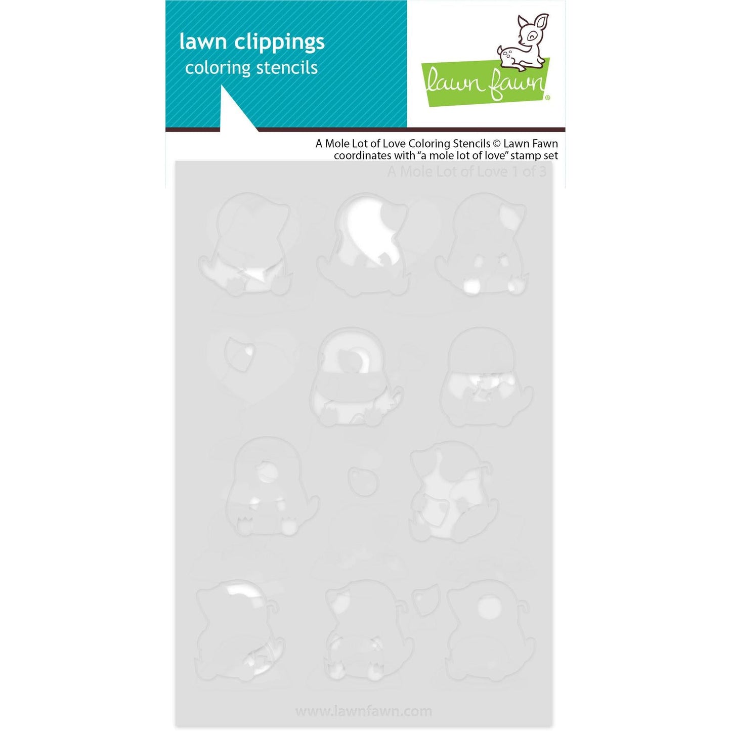 Lawn Fawn Coloring Stencils - A Mole Lot of Love