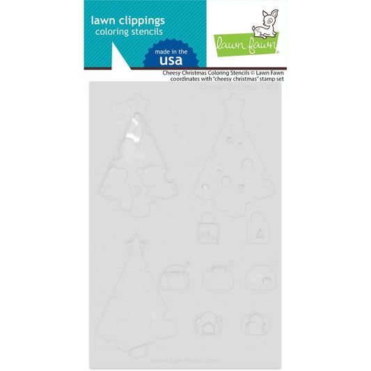 Lawn Fawn Coloring Stencils - Cheesy Christmas