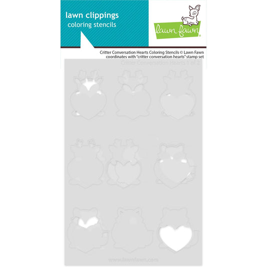 Lawn Fawn Coloring Stencils - Critter Conversation Hearts