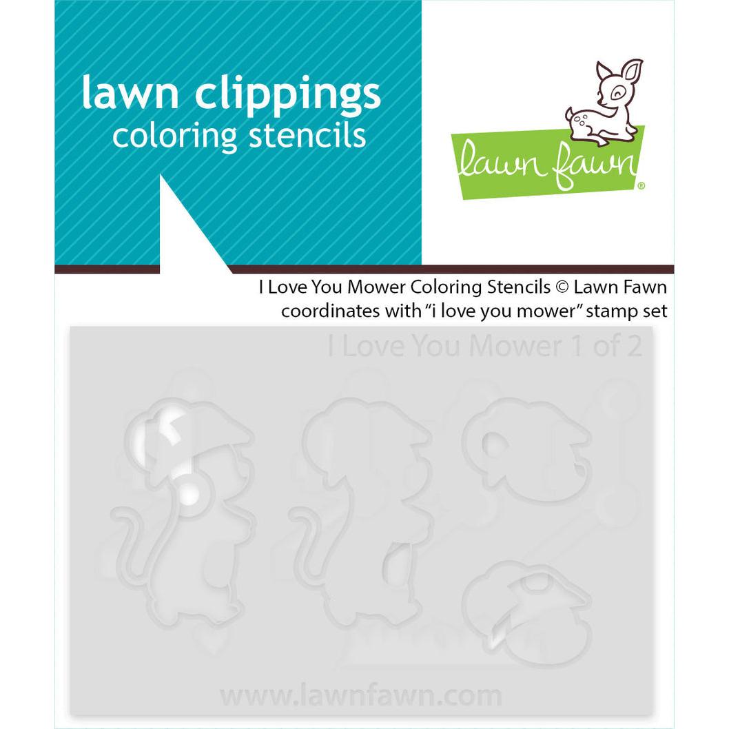 Lawn Fawn Coloring Stencils - I Love You Mower