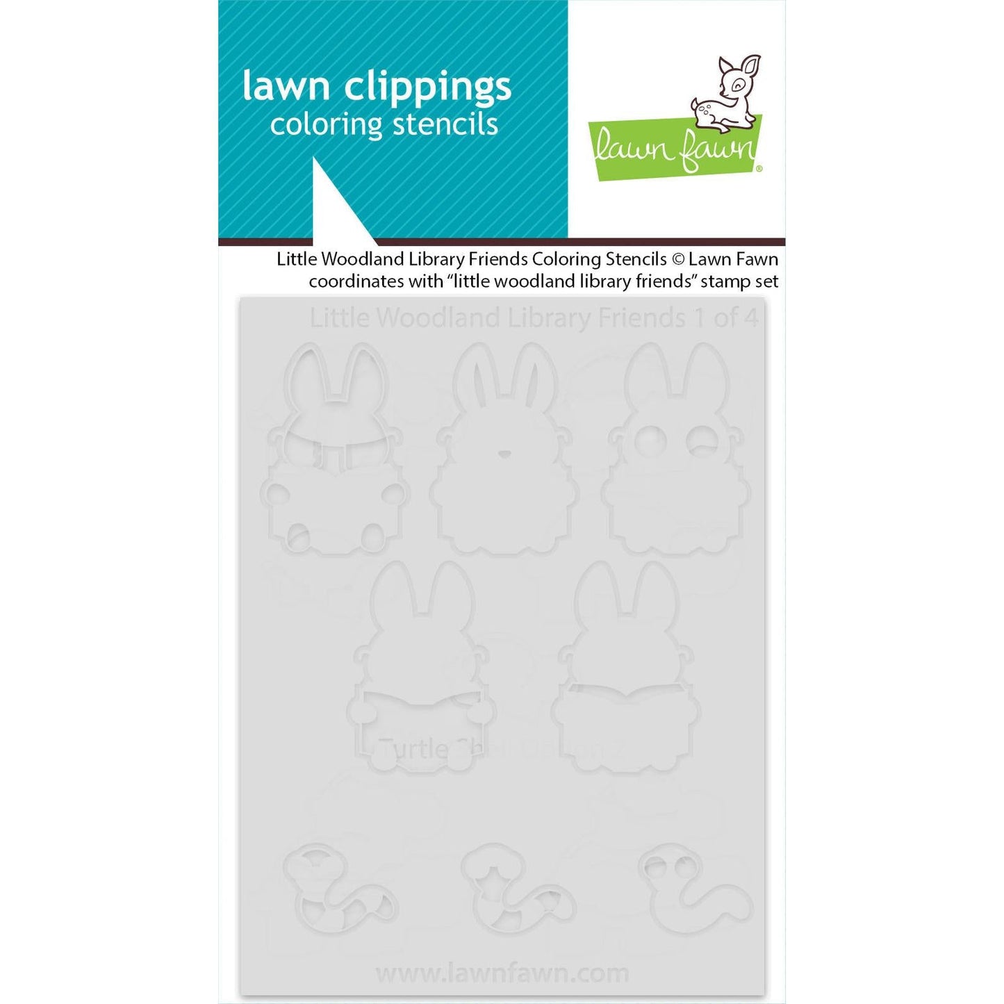 Lawn Fawn Coloring Stencils - Little Woodland Library Friends