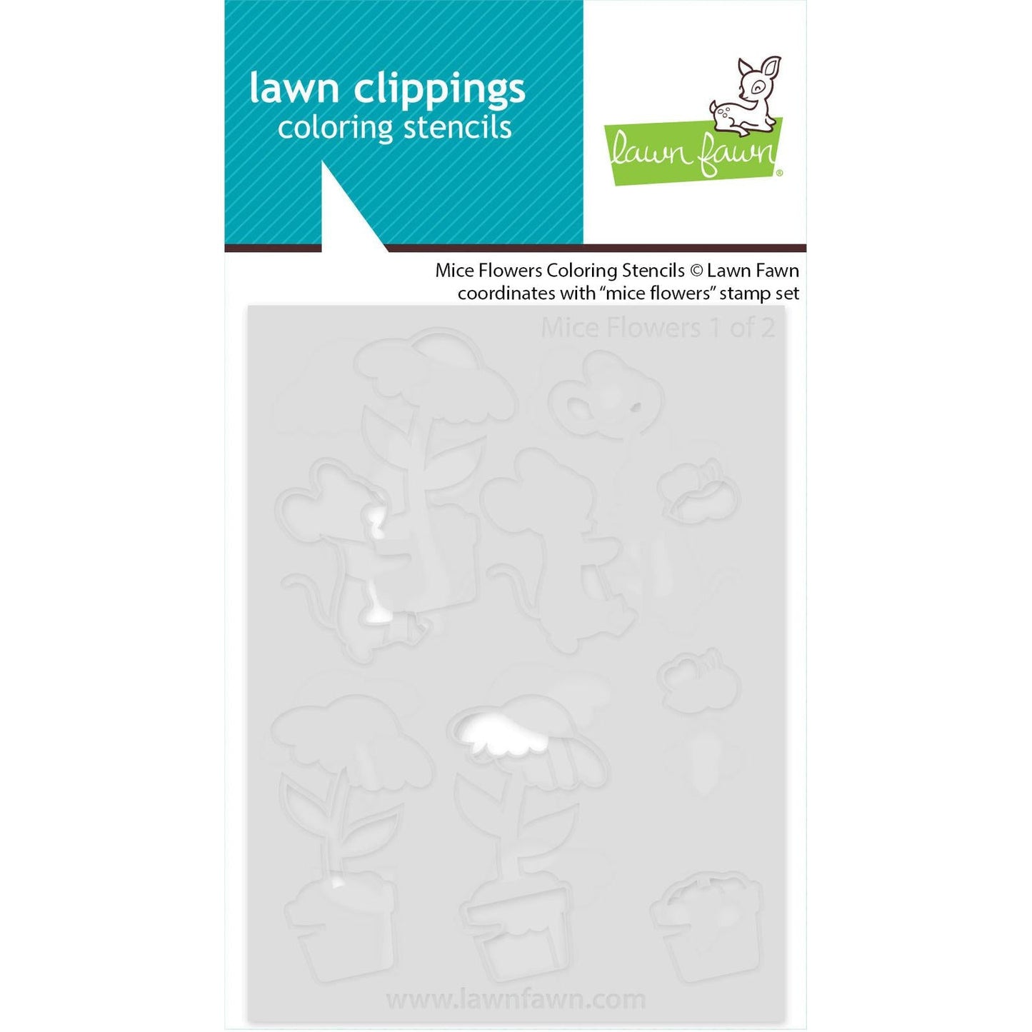 Lawn Fawn Coloring Stencils - Mice Flowers