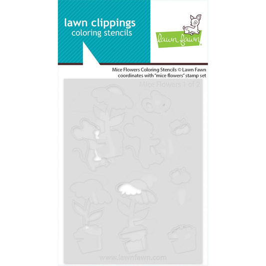 Lawn Fawn Coloring Stencils - Mice Flowers