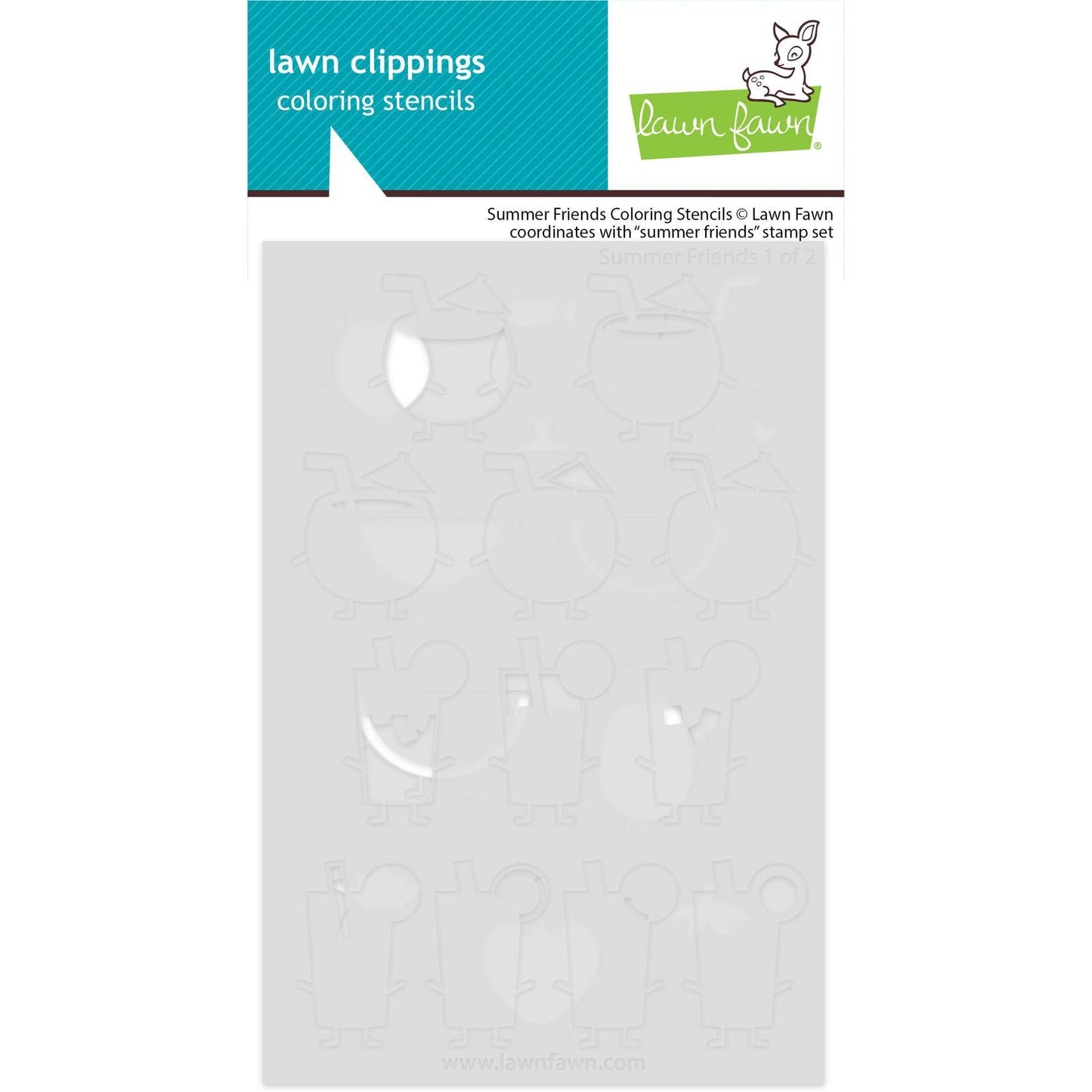 Lawn Fawn Coloring Stencils - Summer Friends