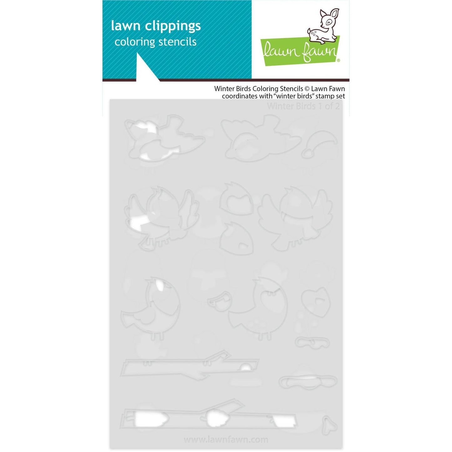 Lawn Fawn Coloring Stencils - Winter Birds
