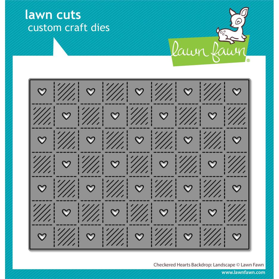 Lawn Fawn Lawn Cuts - Checkered Hearts Backdrop: Landscape