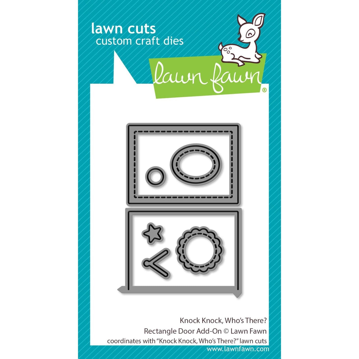 Lawn Fawn Lawn Cuts - Knock Knock, Who's There? Rectangle Door Add-on