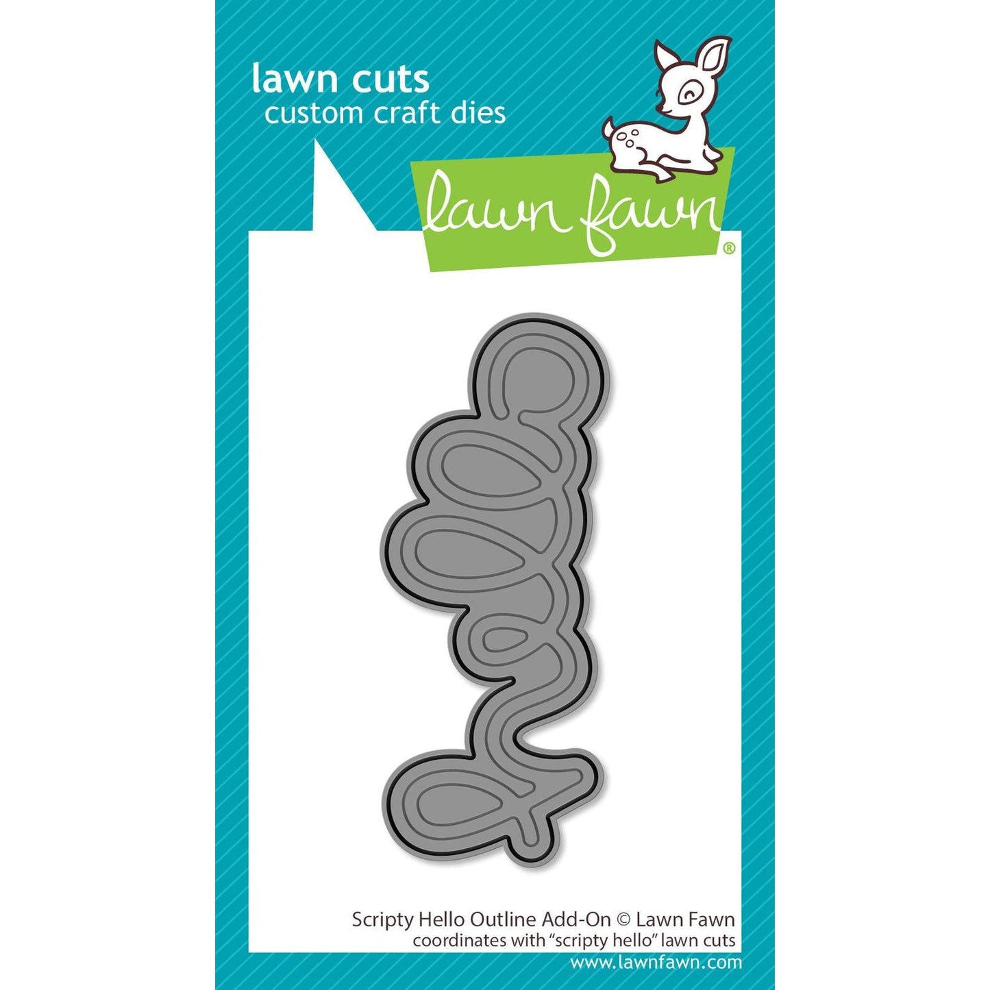 Lawn Fawn Lawn Cuts - Scripty Hello Outline Add-On