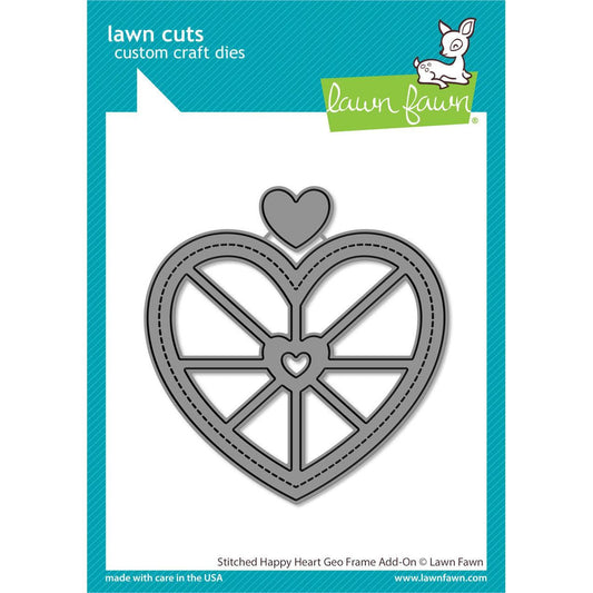 Lawn Fawn Lawn Cuts - Stitched Happy Heart Geo Frame Add-On