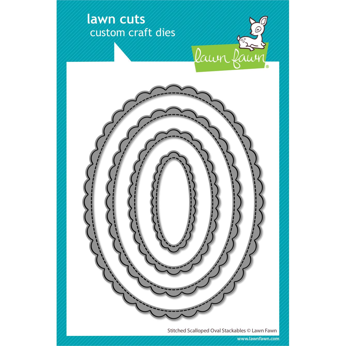 Lawn Fawn Lawn Cuts - Stitched Scalloped Oval Stackables