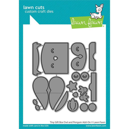 Lawn Fawn Lawn Cuts - Tiny Gift Box Owl And Penguin Add-On