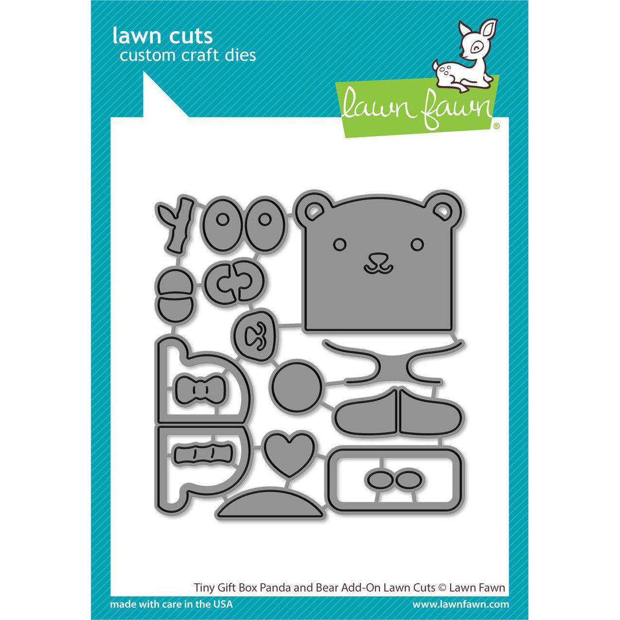 Lawn Fawn Lawn Cuts - Tiny Gift Box Panda And Bear Add-On