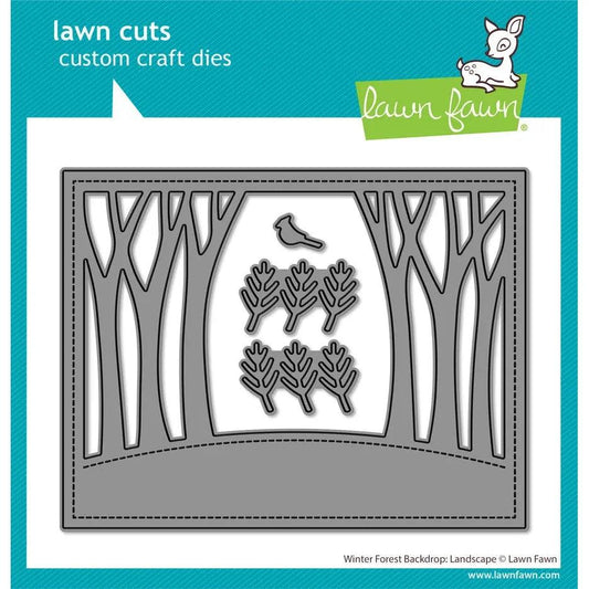 Lawn Fawn Lawn Cuts - Winter Forest Backdrop: Landscape