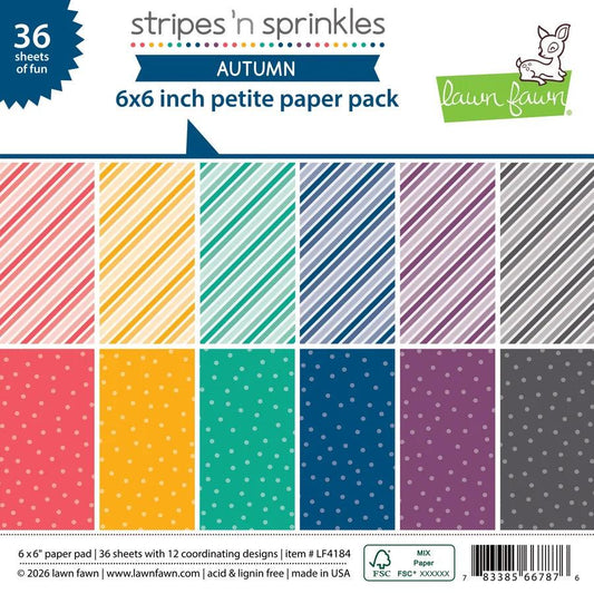 Lawn Fawn Petite Paper Pack - Stripes 'n Sprinkles Autumn