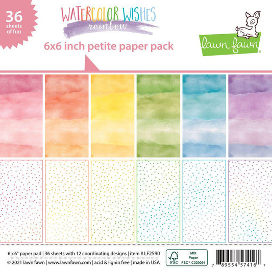 Lawn Fawn Petite Paper Pack - Watercolor Wishes Rainbow