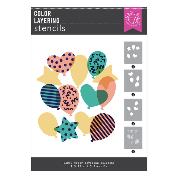 Hero Arts Stencils - Color Layering Balloons