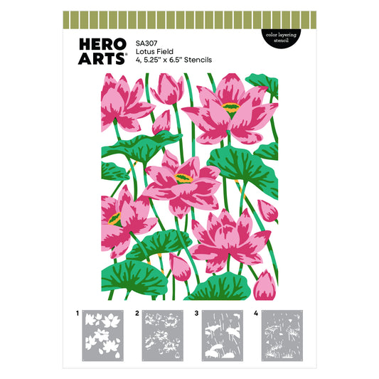 Hero Arts Stencils - Lotus Field