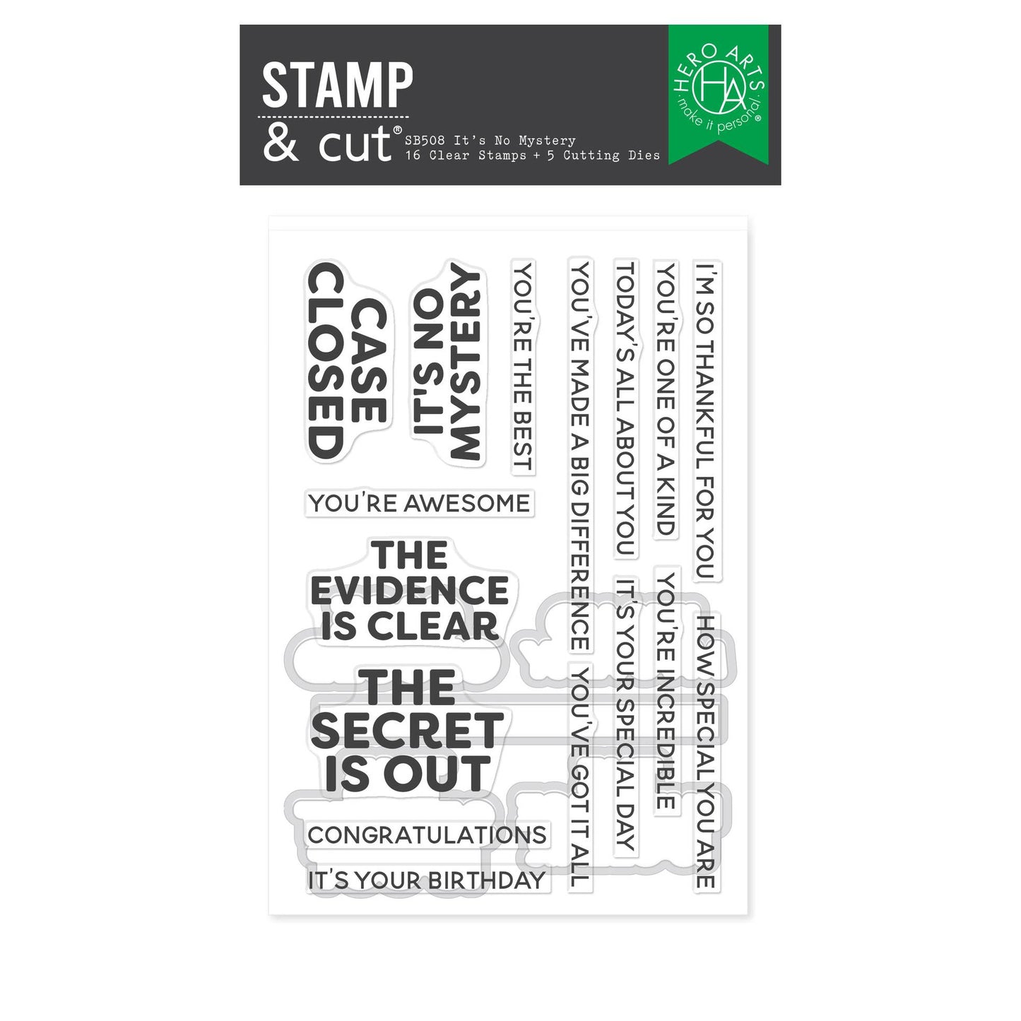 Hero Arts Stamp & Cut - It's No Mystery