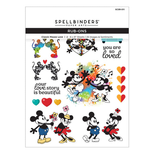 Spellbinders Rub-Ons - Classic Mouse Love