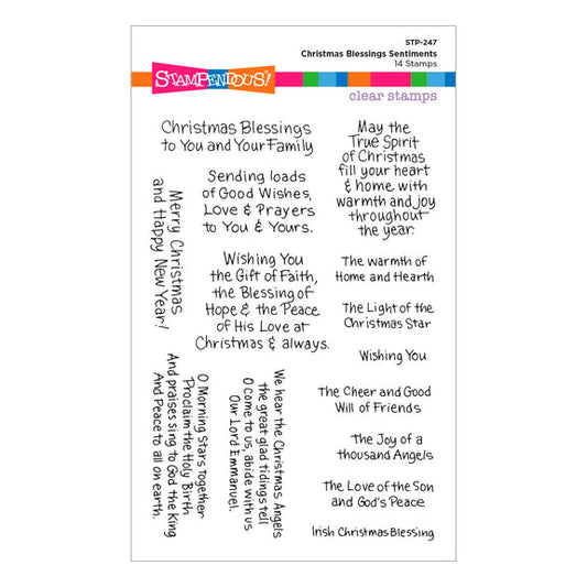 Spellbinders Clear Stamps - Christmas Blessings Sentiments