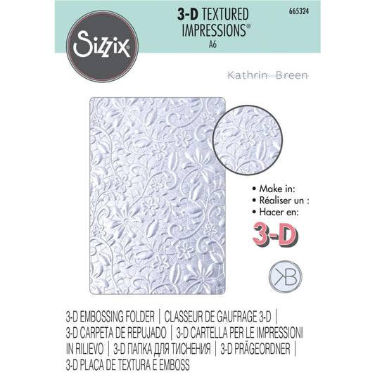Sizzix 3-D Textured Impressions Embossing Folder - Lacey
