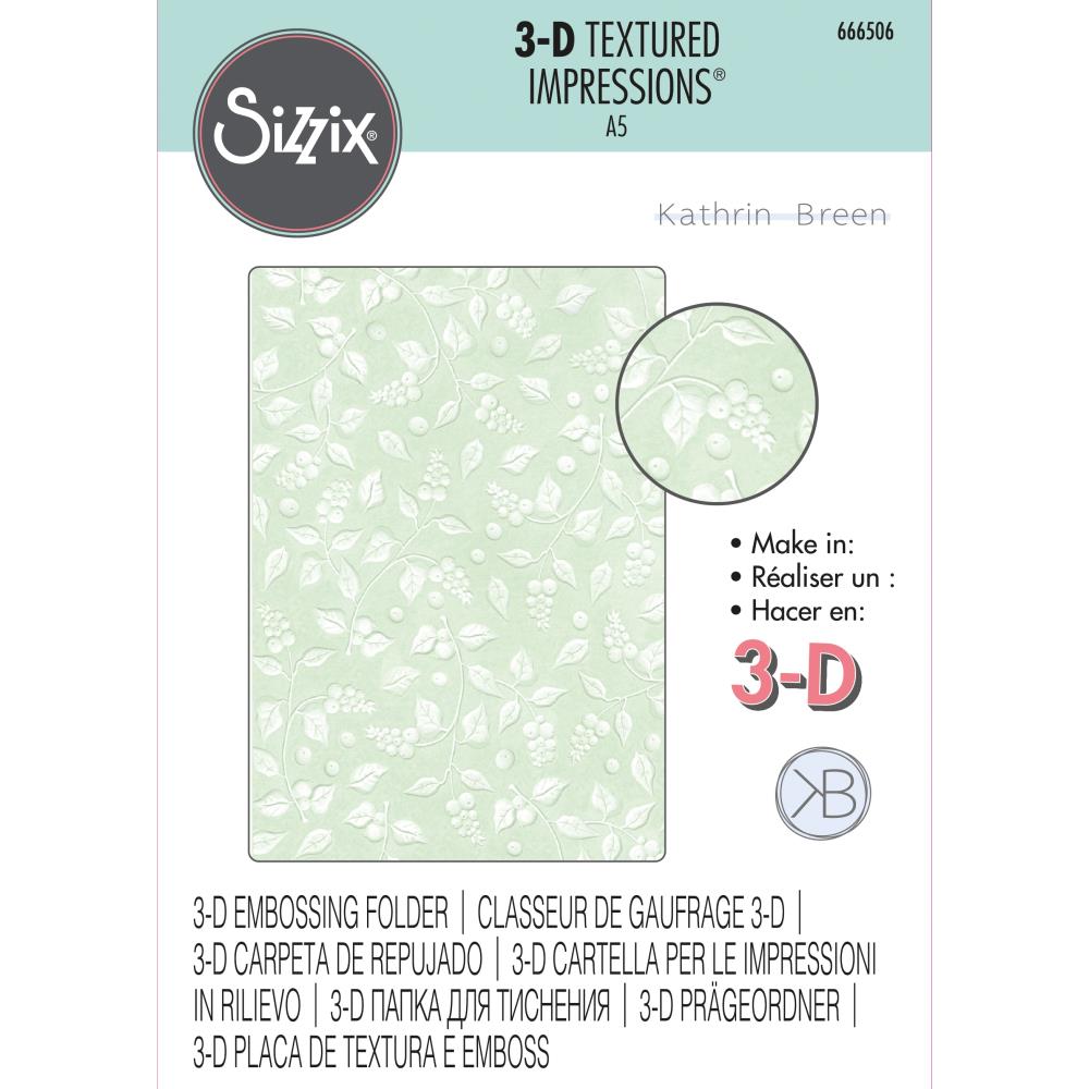 Sizzix 3-D Textured Impressions Embossing Folder - Snowberry