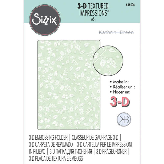 Sizzix 3-D Textured Impressions Embossing Folder - Snowberry