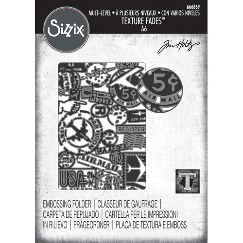 Sizzix Tim Holtz 3-D Textured Impressions Embossing Folder - Vault Airmail
