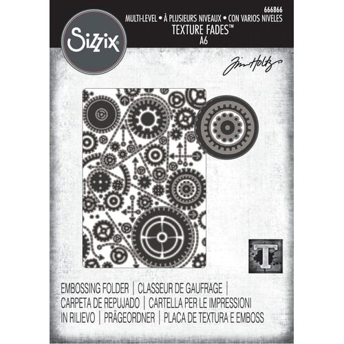 Sizzix Tim Holtz 3-D Textured Impressions Embossing Folder - Vault Gears