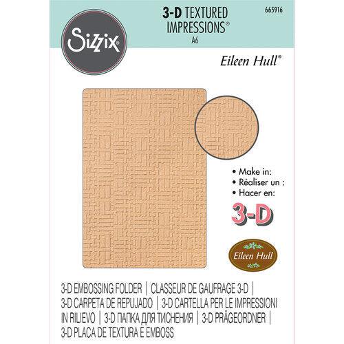 Sizzix 3-D Textured Impressions Embossing Folder - Woven Leather