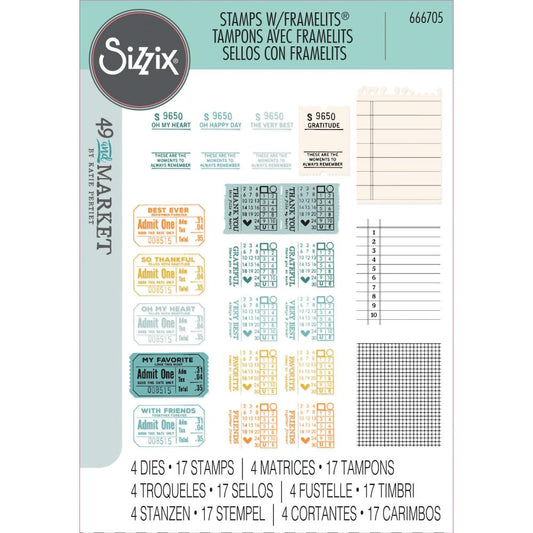 Sizzix - 49 and Market Clear Stamps & Framelits Dies - Forever Journal Essentials