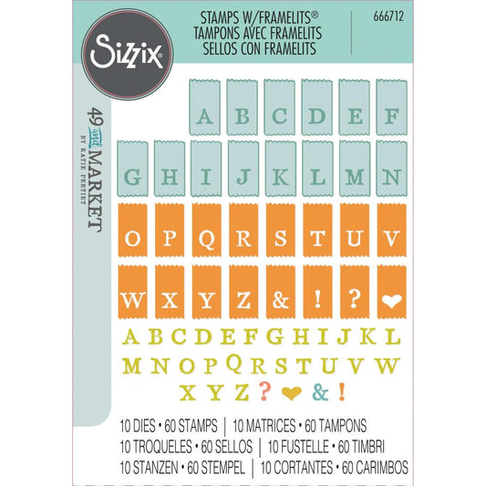 Sizzix - 49 and Market Clear Stamps & Framelits Dies - Tab Stamp Alpha