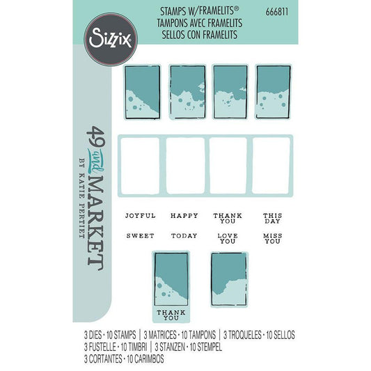 Sizzix 49 and Market - Framelits Dies w/Stamps - Painted Palettes
