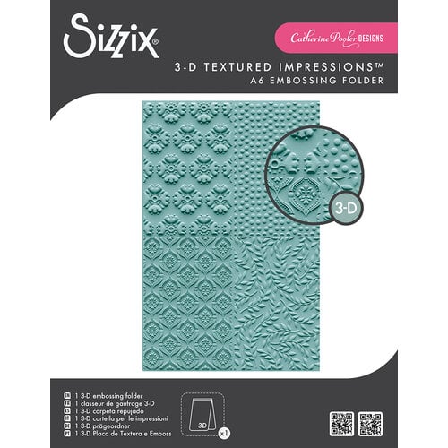 Sizzix Catherine Pooler - 3-D Textured Impressions Embossing Folder - Posh Patterns