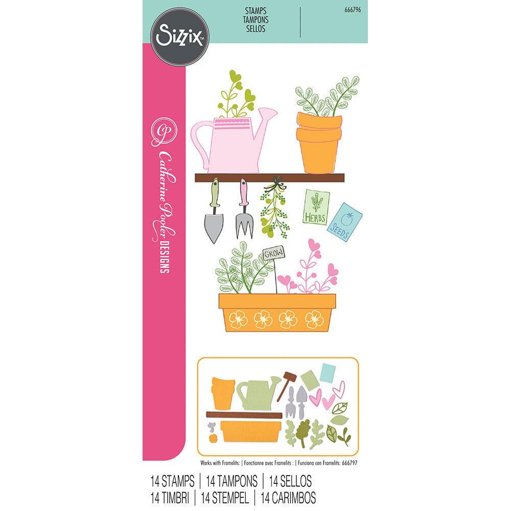 Sizzix Catherine Pooler - Clear Stamps - Greenhouse Finds