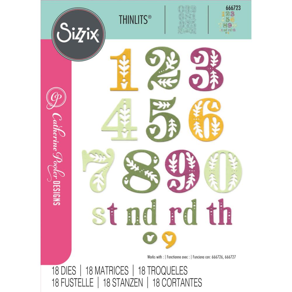 Sizzix - Catherine Pooler Thinlits Dies - Folk Numbers