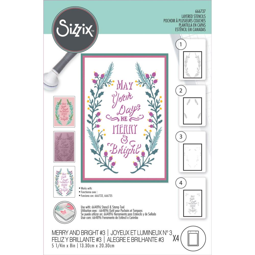 Sizzix Layered Stencils - Merry & Bright #3
