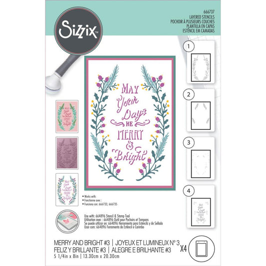 Sizzix Layered Stencils - Merry & Bright #3