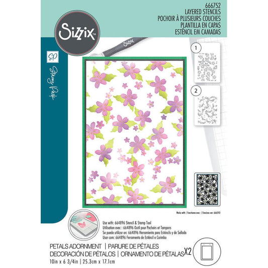 Sizzix Stencils - Cosmopolitan, Petals Adornment